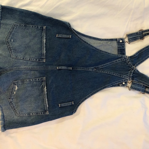 Abercrombie and Fitch Denim Overall Shorts NWT - Picture 3 of 6